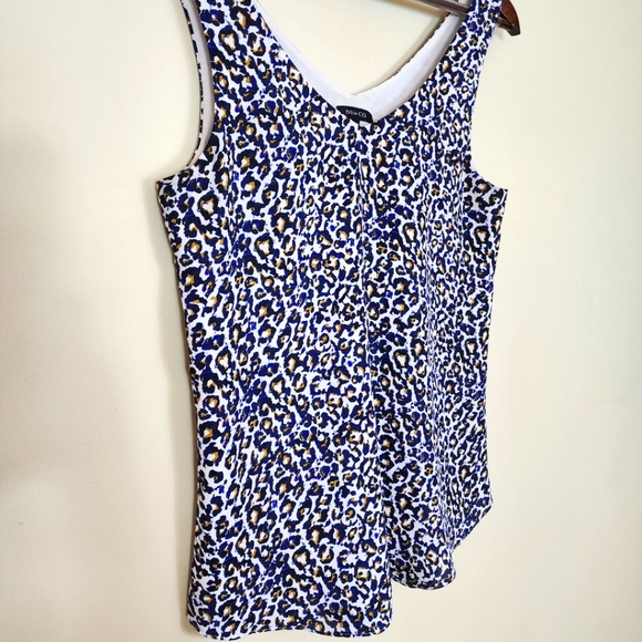 Sexy Leopard Cheetah Print Sleeveless Top Size XS/Small Party Preppy Office - Picture 2 of 7